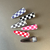 BEAUTE韩国进口正品 GRAIN 百搭优雅格子发夹鸭嘴夹刘海夹边夹