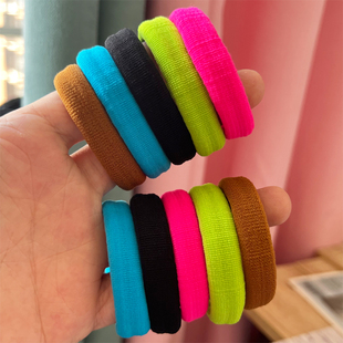 韩国进口发饰头饰彩色糖果色无痕发圈宽甜美百搭发绳头绳粗皮筋女