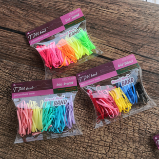 韩国进口发饰 简约多彩橡皮筋 发圈 棕色皮套 日韩彩色发绳头绳