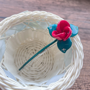 Aznavour韩国进口阿兹娜AZ正品网红同款花朵盘发发夹马尾夹一字夹