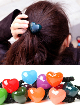 AZNAVOUR韩国进口阿兹娜AZ正品发圈简约百搭糖果色爱心头绳女皮筋