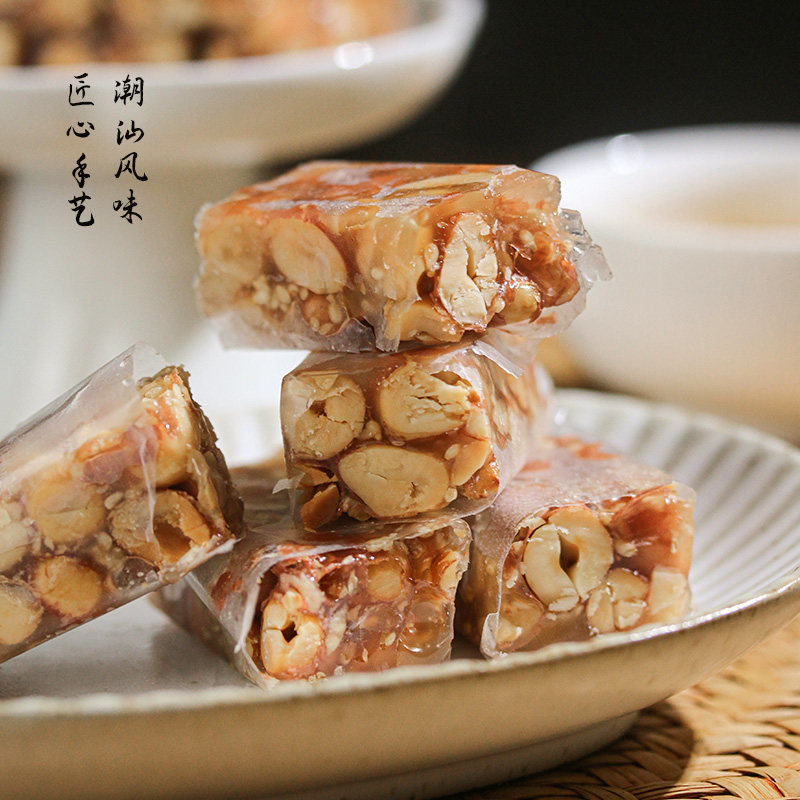 老潮夫拉丝花生南糖 潮汕特产小吃 普宁特色麦芽南糖手工糕点点心