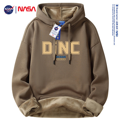 重磅连帽卫衣男春秋冬季美式宽松外套潮牌加绒加厚圆领百搭上衣