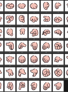 toon boom harmony 二维动画素材文件 手型库 替换素材 原创动画