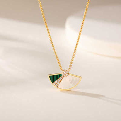 天然母贝清新国风通勤锆石贝壳女