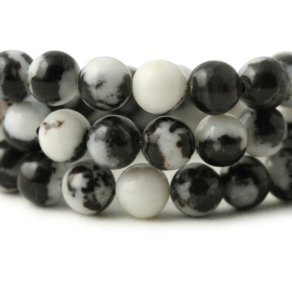 祺琬天然黑白斑马石散珠手链材料