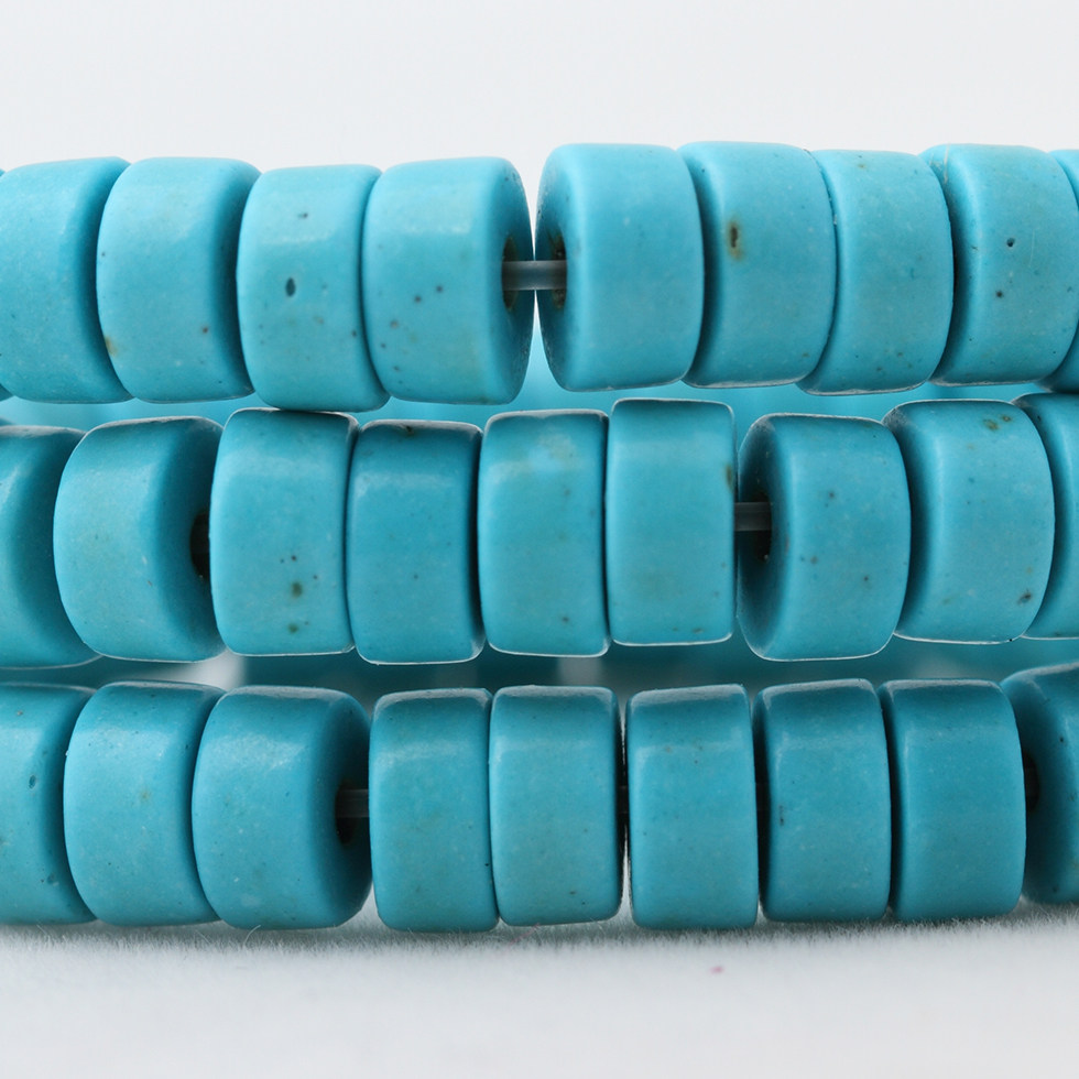 4-6mm蓝色绿松石扣片隔珠隔片散珠子饰品配件diy串珠手链自制材料