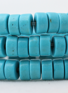 4-6mm蓝色绿松石扣片隔珠隔片散珠子饰品配件diy串珠手链自制材料