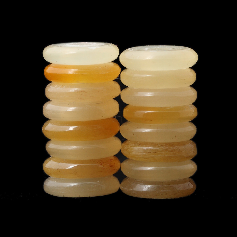 耐磨天然牦牛角算珠隔珠隔片扣片垫片散珠子 diy佛珠手串配饰材料