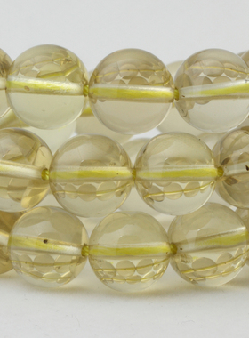 6-12m天然冰种柠檬黄水晶散珠子diy穿编手链手串项链材料男女配件