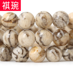 饰品配珠diy手工串珠自制手链材料 10mm天然原矿长石圆珠散珠