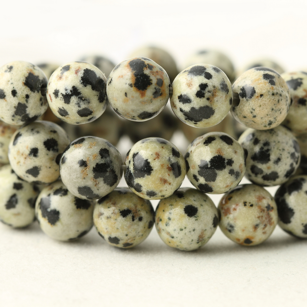 祺琬天然斑点石散珠圆珠手链设计