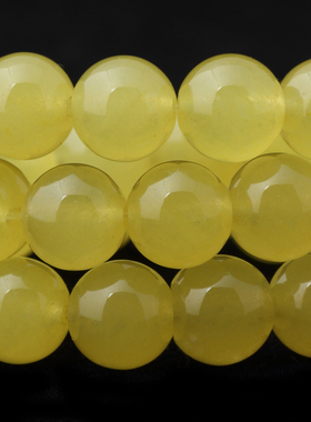 浅黄色玉髓彩玉珠子圆珠散珠 diy手工串珠手链设计半成品制作材料