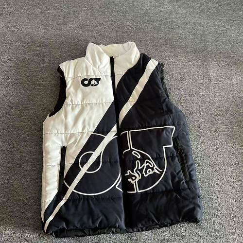 秋冬男士复古印花夹棉立领马甲