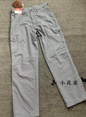 日单男士复古小格子工装裤直
