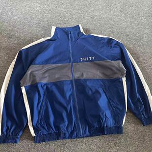 外套上衣 复古立领运动夹克衫 外贸男士 春秋立领拼色运动宽松夹克衫