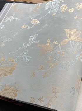 薄荷绿主花墙布美式复古做旧无缝全屋卧室电视背景墙壁布MH613-05