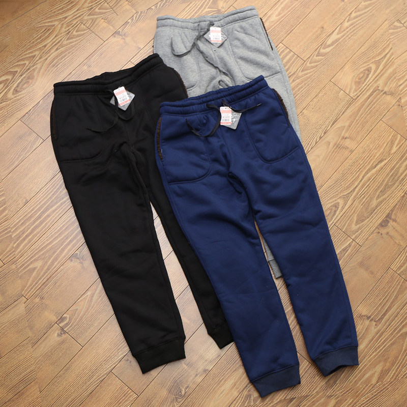 可可外贸 冬季男士羊羔绒休闲裤男加绒加厚保暖透气棉裤大码裤子