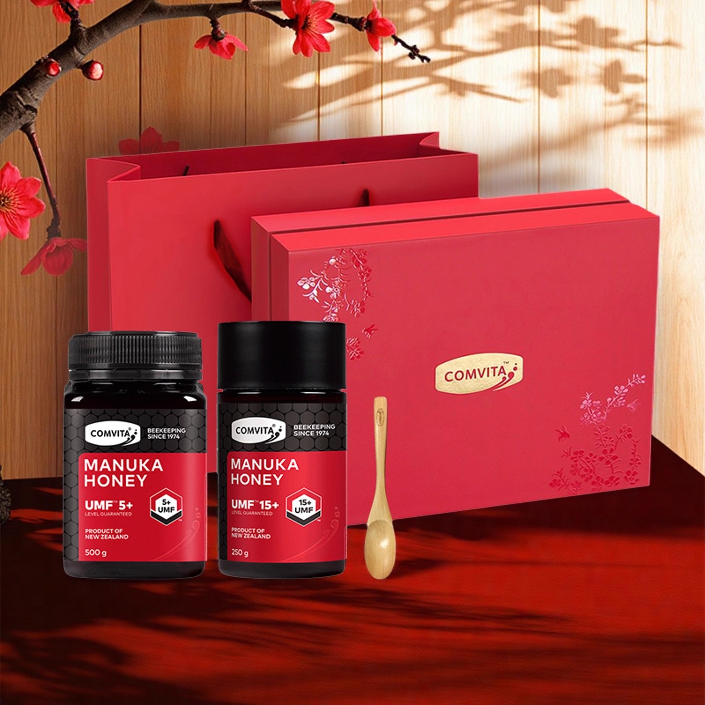 comvita康维他麦卢卡蜂蜜礼盒UMF15+&5+新西兰进口圣诞礼物送长辈