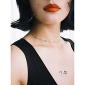 邱黎设计 满天星随形珠美松绿松石项链1h5363 时尚 星岚异梦