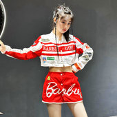 韩舞kpop女团打歌服机车短外套酒吧dj打碟表演套装 爵士跳舞衣服