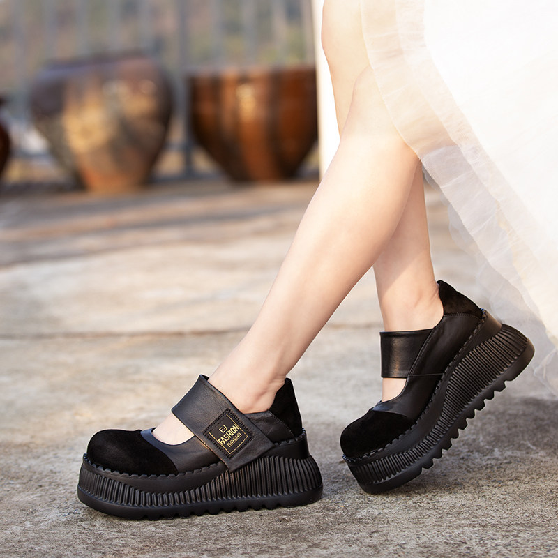 手工原创复古厚底浅口单鞋玛丽珍女鞋黑色小皮鞋2026春季新款女鞋,女鞋,浅口单鞋,淘宝优惠券,粉丝福利购,淘宝优惠卷