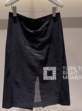 TURIGHT买手店25PS现货pushBUTTON设计师品牌 时尚前后拼色半身裙