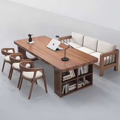 简煜北欧全实木大书桌定制