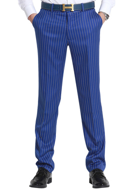 蓝色条纹西裤菲狮顿西服时尚修身型裤子M171560K