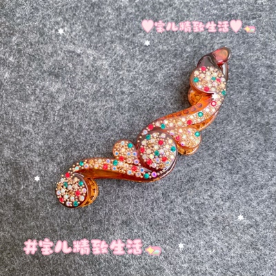 bluebird香蕉夹发夹彩色水晶