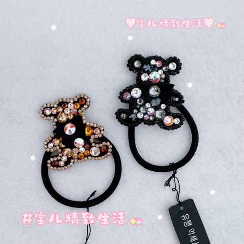 HandMade发圈头绳水晶小熊