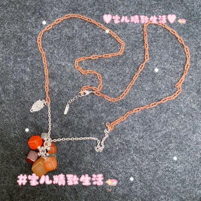 AZNAVOUR项链毛衣链糖果色方块