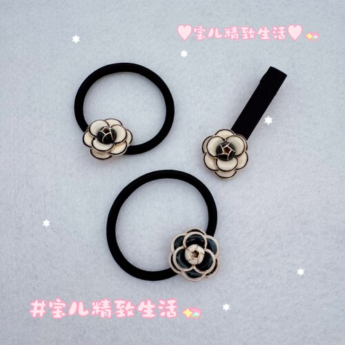 HandMade发夹发圈山茶花