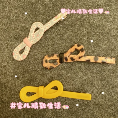 AZNAVOUR发夹边夹豹纹蝴蝶结