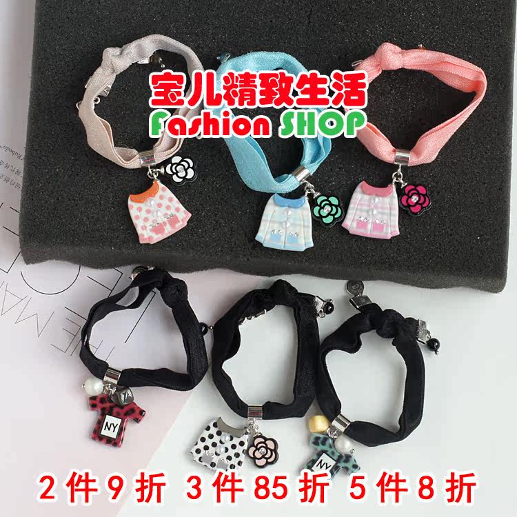 韩国GRAIN de BEAUTE Aznavour小香风山茶花格纹豹纹发圈头绳皮筋