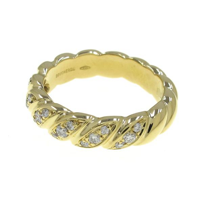 ¶þÊÖÕæÆ·BOUCHERON/±¦Ê«Áú18K»Æ½ð×êʯ½äÖ¸13.5ºÅ7.8g