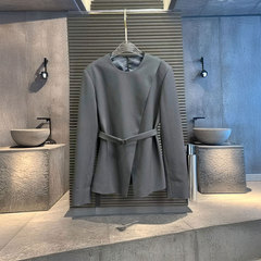 NKC.欧洲站小众MRSSTETE南油高端圆领气质西服气质开叉圆领外套女