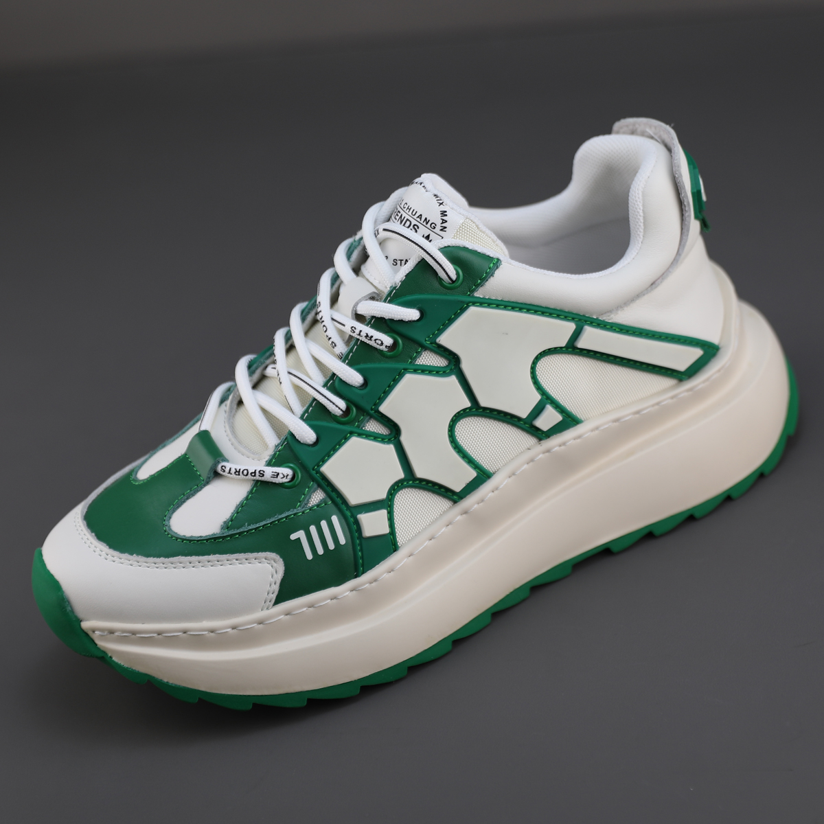 捡漏牛货仅此一双43码男士潮流时尚休闲运动鞋厚底老爹鞋真皮男鞋