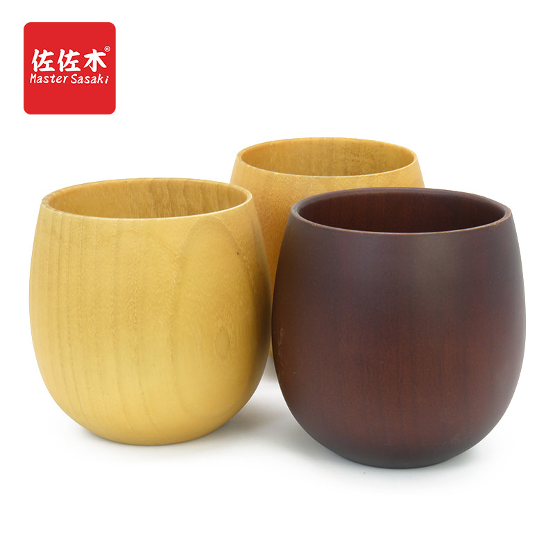 佐佐木百货用品日韩式精美简约实木木杯茶道茶杯大肚杯酒杯餐具
