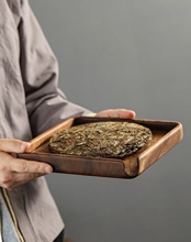 瓷韵实木普洱茶盒茶饼分茶盘实木茶盘功夫茶具撬茶托盘茶道配件
