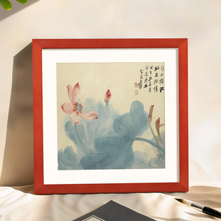 实木画框空框装裱国画框架摆台裱框a4正方形字画相框挂墙定制自装