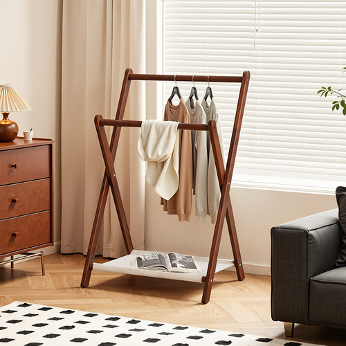 榉木落地衣帽架卧室次净衣服挂架