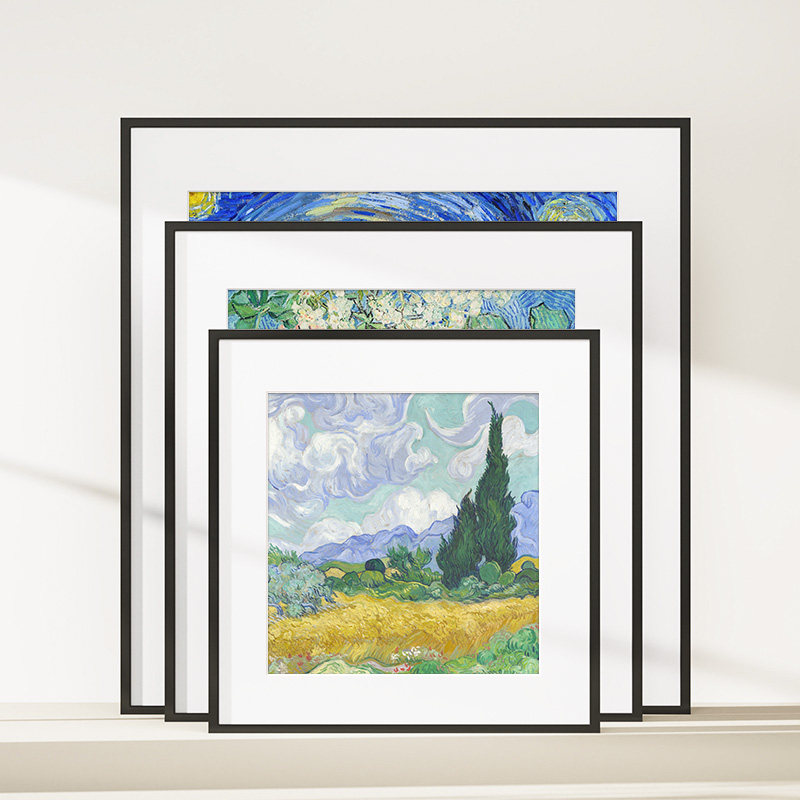 简约细窄边铝合金正方形画框装裱油画素描相框空框定制架尺寸挂墙