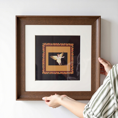 复古正方形相框空框装裱挂墙定制