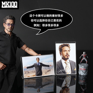 【MK100】钢铁侠托尼·斯塔克明星照唐尼1:6兵人模型配件展示台卡