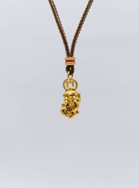 金店同款咬钱吞金兽貔貅吊坠本命年钱币貔貅项链挂坠diy