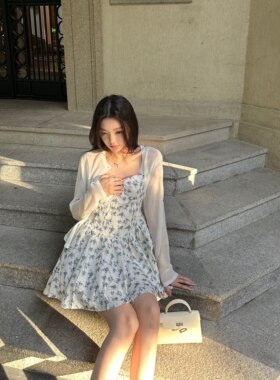 BlurIntoU【薄雾knit组】氧气感薄透夏季防晒天丝亚麻开衫上衣