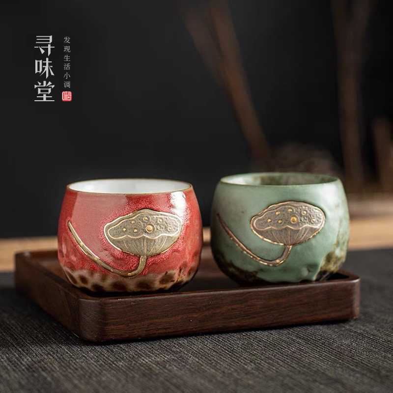 知遇莲蓬情侣陶瓷功夫茶杯