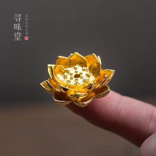 合金小香插莲花线香炉小摆件