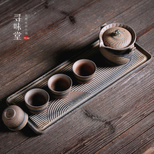 陶瓷鎏金套组手工古早铁釉茶具